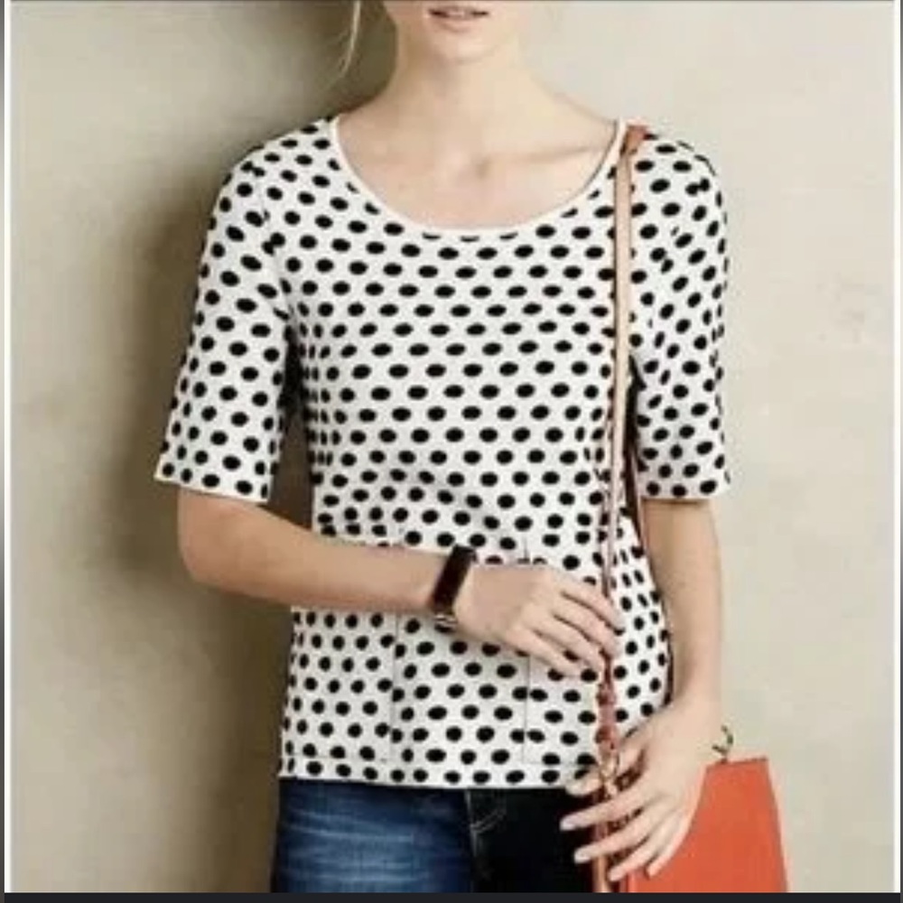 Moth Anthropologie Polka Dot Top - size M